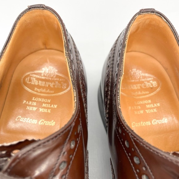 Church\'s Mens 9.5G/ 10.5 Burwood Oxford Shoes Brown Leather Brogue Wingtip Dress main image 6